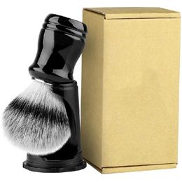 Shaving Foam 22mm Synthetic Badger Shaving Brush with Black Holder Stand 2IN1 Resin Handle Foam Brush Set for Men Close Wet Shave 231025