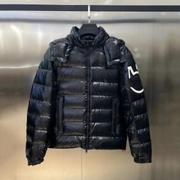 Quente e à prova de vento Designer homem jaquetas inverno moda para baixo casaco com letras emblema lantejoulas para mulheres jaqueta mangas removíveis streetwear parkas casacos multi