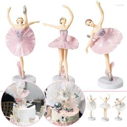 Festive Supplies 3 Pcs Ballerina Girl Cupcake Toppers Ballet Dancer Cake Flag Birthday Party Decorations Baking Accessories