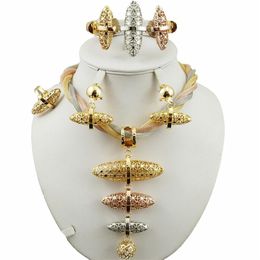 bridal Jewellery set super quality african big Jewellery sets quality costume gold set women necklace wedding sets268b