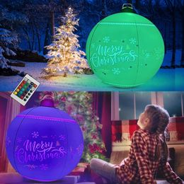 Christmas Decorations 60cm Outdoor PVC Christmas Inflatable Decorated Ball Remote Control LED Light Xmas Tree Decorate Glowing Balls Christmas Toy 231024