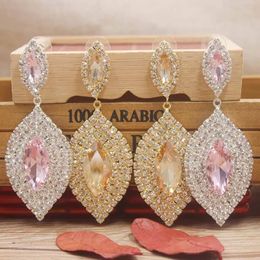 Stud Colourful Classical Large Drop Earrings Bride Teardrop Shape Crystal for Women Dangle Wedding Earring Jewellery 231025