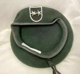 Berets US Army 5th Special Forces Blackish Green Beret Officer 2star Major General Rank Hat Military Reenactment
