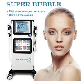 High Pressure Oxygen Spray Gun Skin Smoothing Nutrient Introduction RF Skin Tightening Deep Cleaning Oil Control Aqua Peeling Dermabrasion 7 Handles Instrument