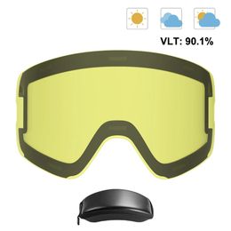 Ski Goggles MAXDEER Ski Goggles Lens for Men Women Anti-fog UV400 Big Column Ski Glasses Snow Goggles Eyewear Lenses Replacement Lens Only 231024
