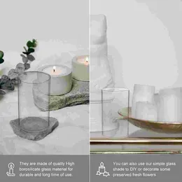 Candle Holders 2 Pcs Shade Glass Shades Decorative Cover Branches Desktop Transparent Cylinders For Candles