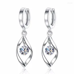 Dangle Earrings LByzHan 925 Sterling Silver Jewellery High Quality Woman Fashion Retro Long Tassel Cubic Zirconia Hook
