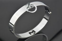 Stainless Steel Bondage Necklace Collar Slave Neck Ring Luxury Lockable Restraint BDSM Torture Games Rolled Collars Toys1174225