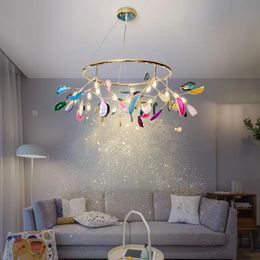 LED pendant circle lights minimalist creative agate lamp living room dining room bedroom personality Nordic pendant light