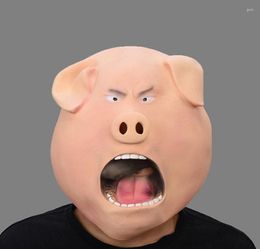 Party Masks Sing 2 Gunter Pig Mask Latex Halloween Costume Funny Animal Full Face Headgear Accessory Props9870257