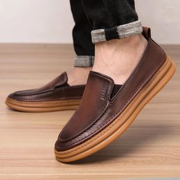 Dress Shoes 2023 Business Loafers Fashion Men's Genuine Leather Flat Man Wedding Shoe Platform Loafer Moccasin Men Zapatos