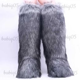 Boots 2023 Winter Women Fur Over The Knee Snow Boots Female Sexy Warm Plush Cotton Boots Luxurry Fluffy Furry Fur Long Ski Boots T2310