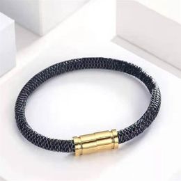 Women Men Bracelet Charm Bracelets Fashion Unisex Jewellery Size High Quality Magnetic Buckle Gold With Leather Jewelrys Wristb307l