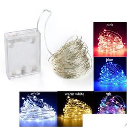 Led String Lights 2M 5M 10M Garland Home Christmas Wedding Party Decoration Powered By 5V Battery Fairy Light Drop Delivery