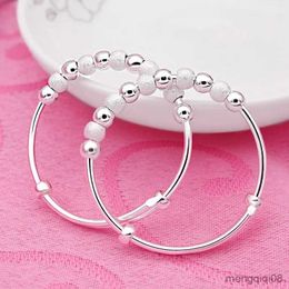 Bangle Charm Sterling Silver Luxury Bead Bracelet Cute Feminine Fashion Party Wedding Jewellery With Adjustable Size R231025
