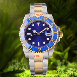 With Box Papers high quality Watch New Version Gold Bezel 40mm Dial Automatic Fashion Men Watch Stainless Steel Waterproof Calendar Wristwatch Watch Reloj Lujo