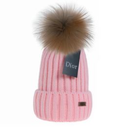 new True hairball Trendy Beanie letter Raccoon fur Unisex Sailor Style Cap