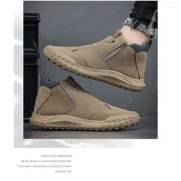 Boots Snow For Men Comfortable Anti-Odor Outdoor Party Daily Life 2023 Top Grade Genuine Leather Suede Casual Lined Fleece