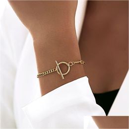 Chain Cuban Chain Bracelet Women Royal Clasp Stainless Steel Bracelets For Drop Delivery Dhgarden Oto9M