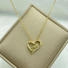 Pendant Necklaces Gold Plated Stainless Steel Necklace With Hollow Heart For Women Fashion Jewellery