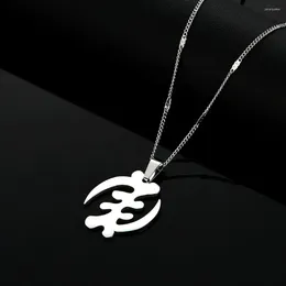 Pendant Necklaces Stainless Steel Trendy Symbol Adinkra Gye Nyame Ethnic Chain Jewellery