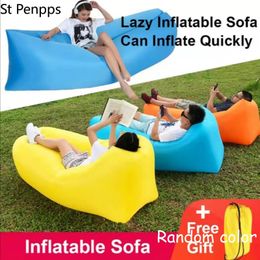 Sleeping Bags Outdoor lazy Inflatable Sofa Water Beach Air Bed Sofa Portable Picnic Ultralight Down Sleeping Bag Fast Infaltable Air Sofa Bed 231025