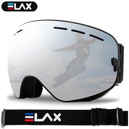 Ski Goggles ELAX BRAND Double Layers Anti-Fog Ski Goggles Snow Snowboard Glasses Snowmobile Eyewear Outdoor Sport Googles 231024