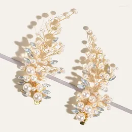 Hair Clips 2023 Trendy Fashion Rhinestone Pearl Leaf Hairpins Spring Clip Girls Headwear Styles Choice