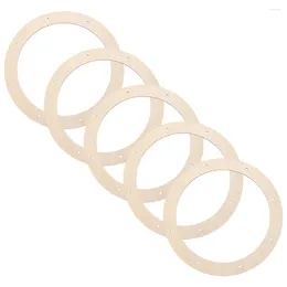 Decorative Flowers 5 Pcs Round Wreath Form Tool Wood Made Frame Rings Crafts Wooden Hoops Halloween