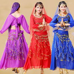 Stage Wear 2Pcs/Set Performance Dance Skirt Women Bollywood Belly Costume Suit Dancing High Quality