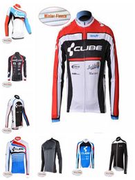 CUBE Team Mens Long Sleeve MTB Cycling Clothing Holiday Celebration for Bicycle Riders Cycling Winter Thermal Fleece jersey 1215064213721