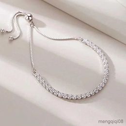 Bangle Popular Inlaid Zircon Combination Chain Sterling Silver Bracelet New Ladies Jewellery Birthday Party Gift Fashion Jewellery R231025