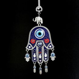 Evil Eye Wall Hanging Turkey Evil Eye Beads With Hamsa Hand Car Keychain Blue Evil Eye Tassel Charm Wall Hanging Jewelry Key Ring 263p