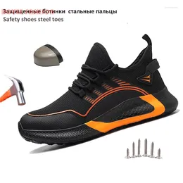Boots 2023 Work Shoes For Men Lightweight Safety Man Breathable Sports Anti-Smashing Size 50