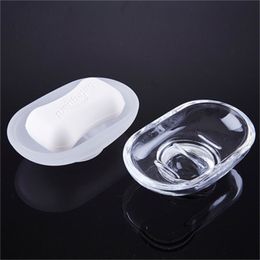 Soap Dishes elliptic glass soap dish soap case for el bathroom 231024