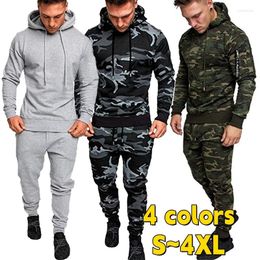 Men's Tracksuits 4-color Fashionable Hooded Sports Sweater Jogging Outdoor Camouflage Set