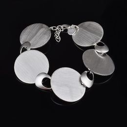 with tracking number Top 925 Silver Bracelet Licensing round wire pattern Bracelet Silver Jewelry 10Pcs lot che221i