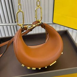 2023 Designer Crescent Moon Clutch Bag Luxury Brand Underarm Bag Crossbody Handbag Leather Shoulder Bag