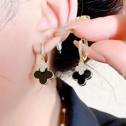 earrings designer Four-leaf clover earrings for women senior classic small fragrant wind earrings new clover earrings 18k gold light luxury mens earrings