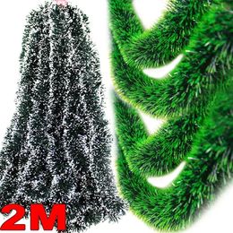 Christmas Decorations 2M White Green Cane Ribbon Garland Xmas Tree Hanging Pendent Ribbons Ornaments Tinsel Wedding Party Home Decoration 231025