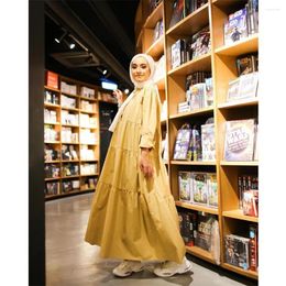 Ethnic Clothing Fashion Muslim Women Abaya Loose Swing Maxi Dress Turkey Islam Eid Party Long Gown Dubai Saudi Arabic Ramadan Jalabiya