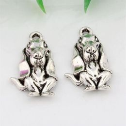 150pcs Antiqued Silver Alloy Basset Hound Dog Charms Pendant DIY Jewellery fit Necklace Bracelet 14 5X25 5MM299G