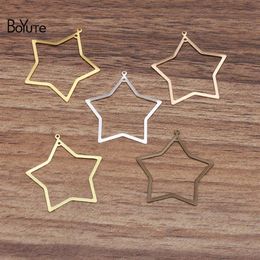 BoYuTe 100 Pieces Lot 29MM Star Charms Pendant Whole DIY Handmade Fililgree Metal Brass Jewelry Materials244V