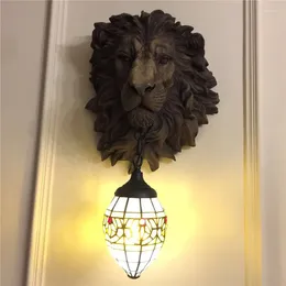 Wall Lamp 8M Modern Crystal Lamps Fixture Creative Lion Design Led Sconces For Home Living Bedroom Bedside Porch Decor