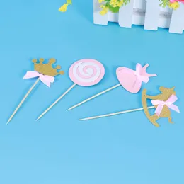 Festive Supplies Birthday Cakecrown Lollipop Cupcake Decor Decoration Topper Picks Inserts Ornament Party