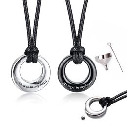 Pendant Necklaces Cremation Jewelry Urn Necklace For Ashes Circle Of Life Eternity Memorial Gift Made 316L Stainless SteelPendant 307t