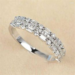 Wedding Rings Engagement Silver Color Alloy Birthstone Women Ring Wholesale Fashion