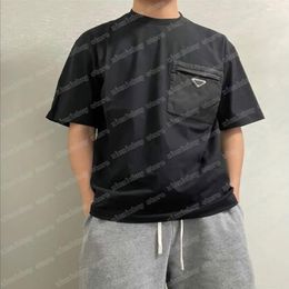 22ss Men Women Designers T-Shirts tee Nylon pocket triangle short sleeve Crew Neck Streetwear black xinxinbuy S-2XL270R