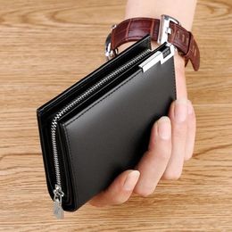 Wallets Emperor Men's Cowhide Fashion Trend First Layer Wallet Men Zipper Money Clip Card Simple