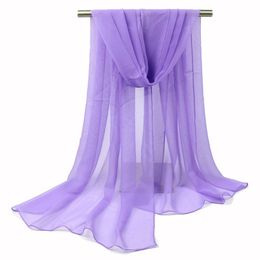 Scarves 150*90cm solid purple women plain bubble chiffon scarf hijab wrap printe solid shawl beach outdoor big silk scarves shawl female 231024